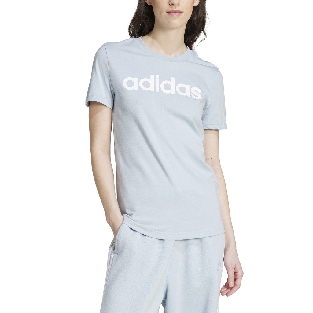 adidas Loungewear Essentials Slim Logo T-Shirt blau Damen