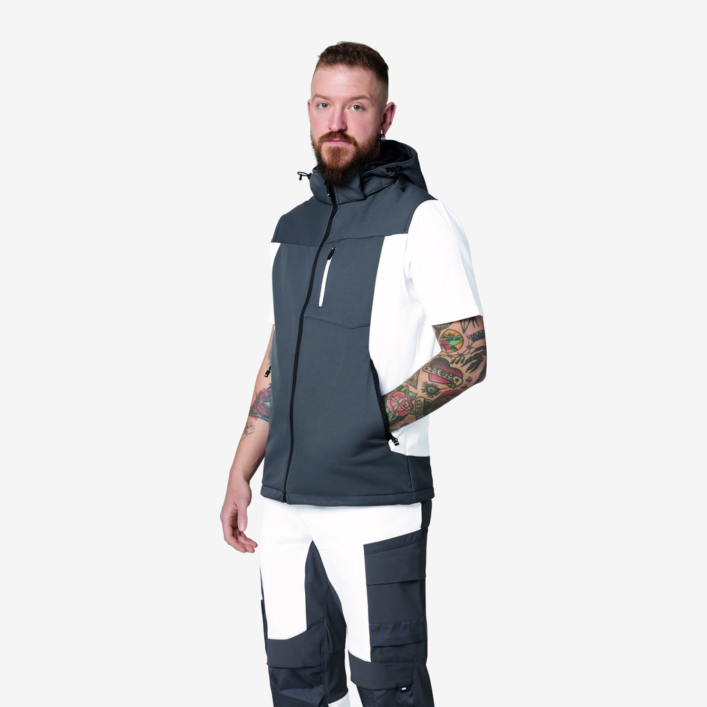 FHB Justus Softshellweste weiß Herren