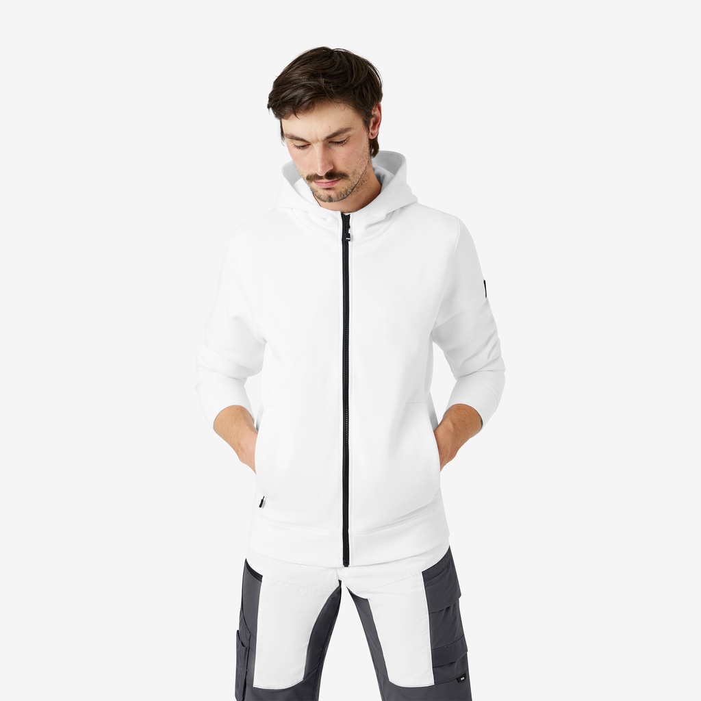 FHB QUENTIN Hoodie-Jacke unisex weiß