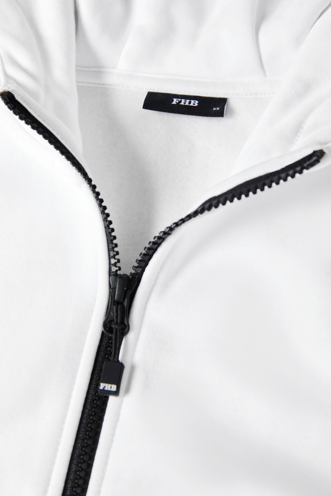 FHB QUENTIN Hoodie-Jacke unisex weiß