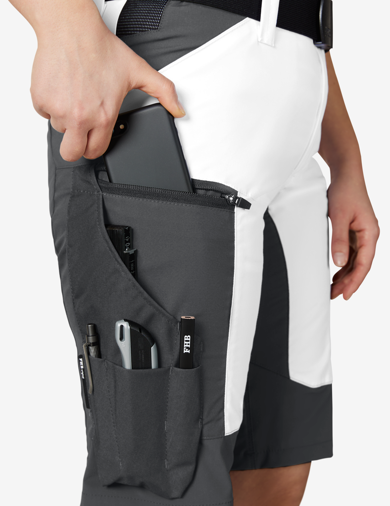 FHB KIM Bermuda elastisch weiß