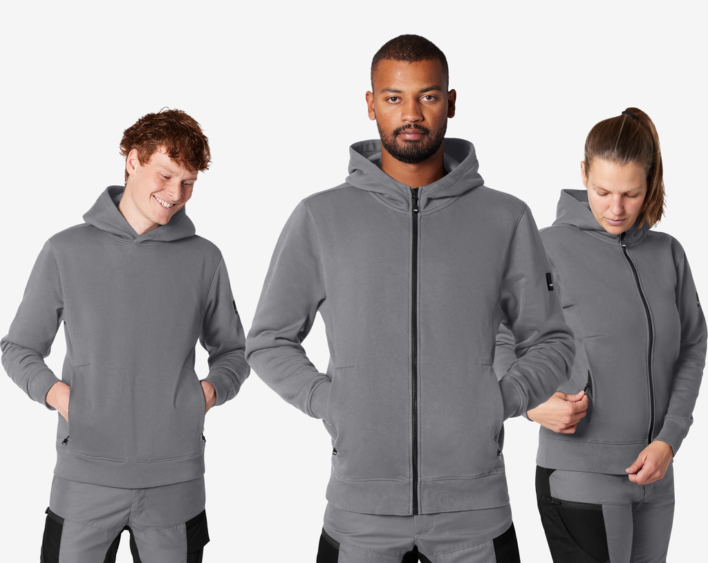 FHB QUENTIN Hoodie Jacke unisex grau