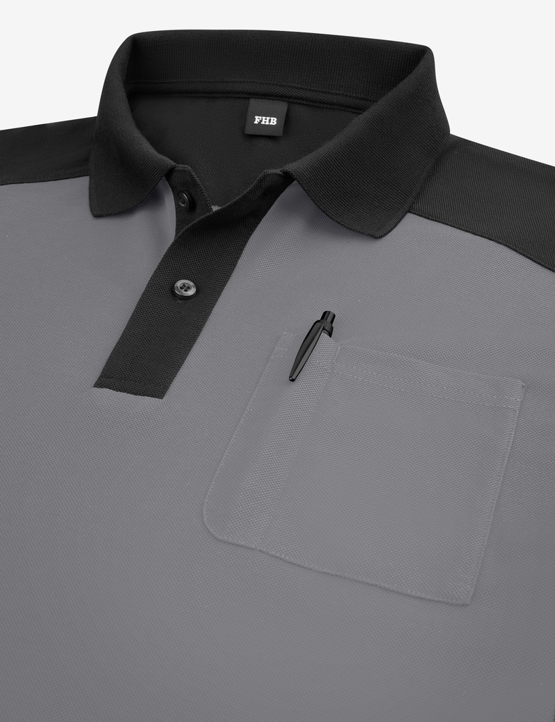 FHB KONRAD Polo-Shirt grau 