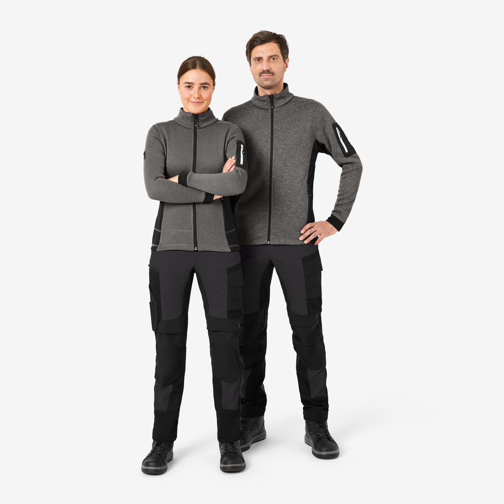 FHB MARIEKE Strick-Fleece-Jacke Damen anthrazit