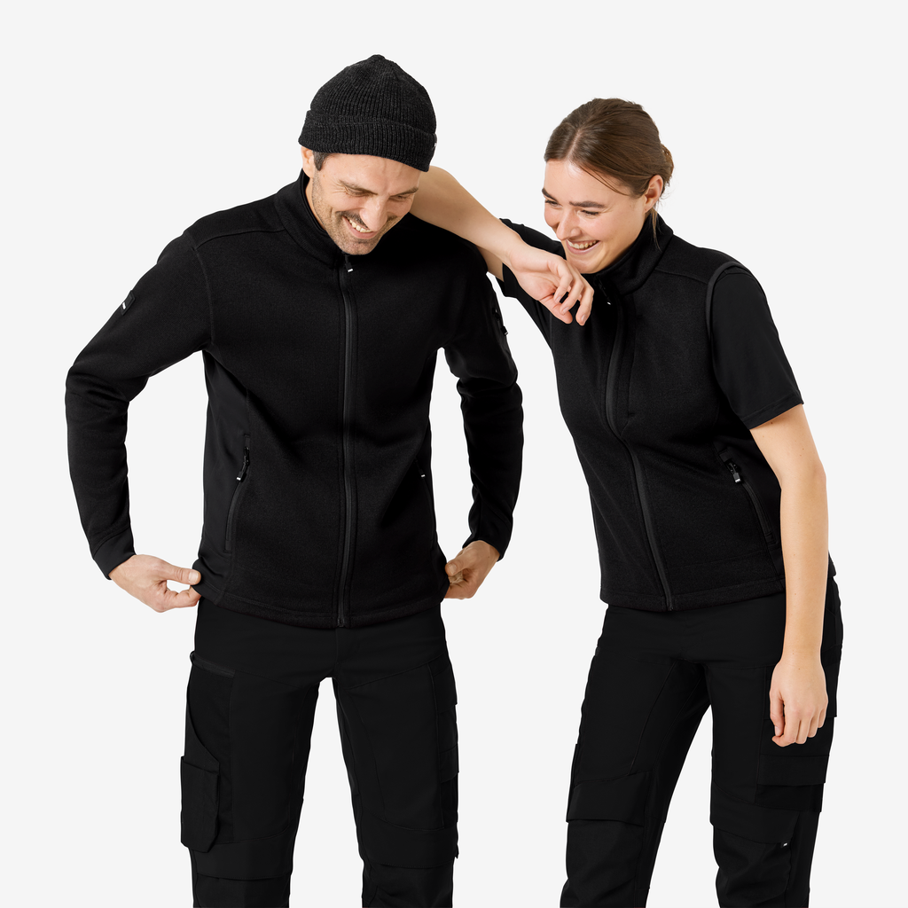 FHB CHRISTOPH Strick-Fleece-Jacke schwarz