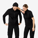 FHB CHRISTOPH Strick-Fleece-Jacke schwarz