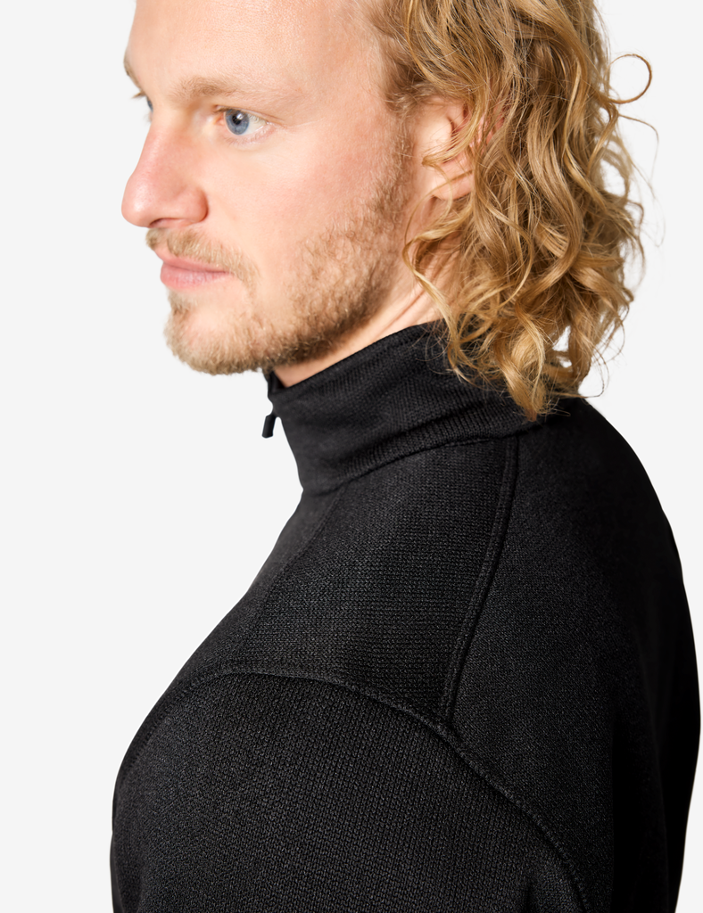 FHB CHRISTOPH Strick-Fleece-Jacke schwarz