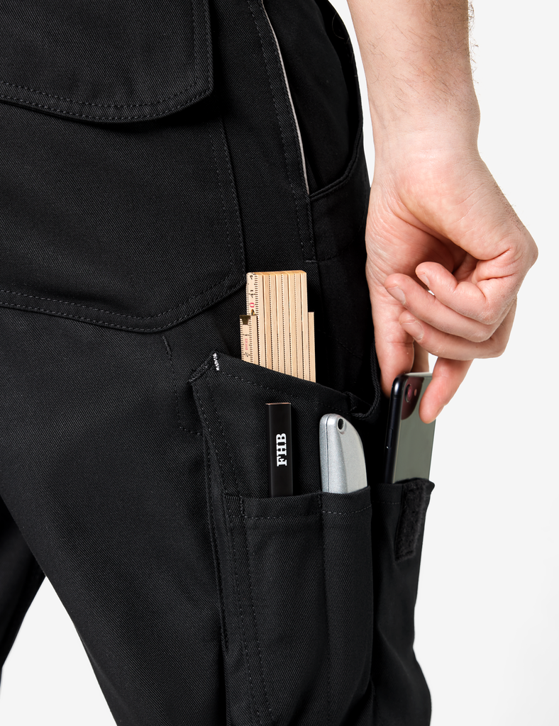 FHB THEO Bermuda Arbeitshose schwarz 