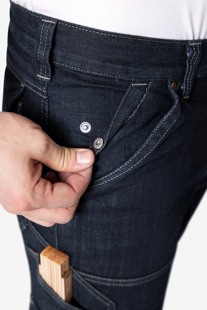 FHB WILHELM Arbeitsjeans elastisch schwarz-blau