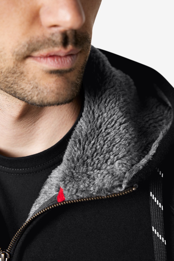 FHB JÖRG Sweater-Jacke mit Kapuze schwarz 