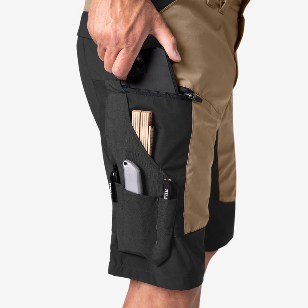 FHB KIM Bermuda elastisch beige-schwarz