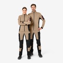 FHB MARIEKE Strick-Fleece-Jacke beige-schwarz 