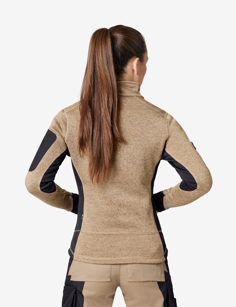 FHB MARIEKE Strick-Fleece-Jacke beige-schwarz 