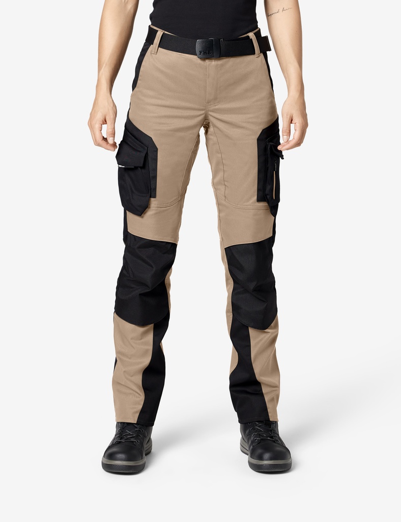 FHB ALMA Arbeitshose beige-schwarz 