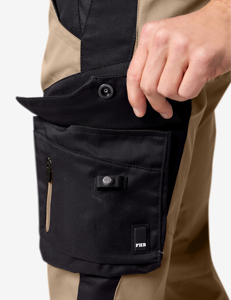 FHB FABIAN Arbeitshose beige-schwarz 