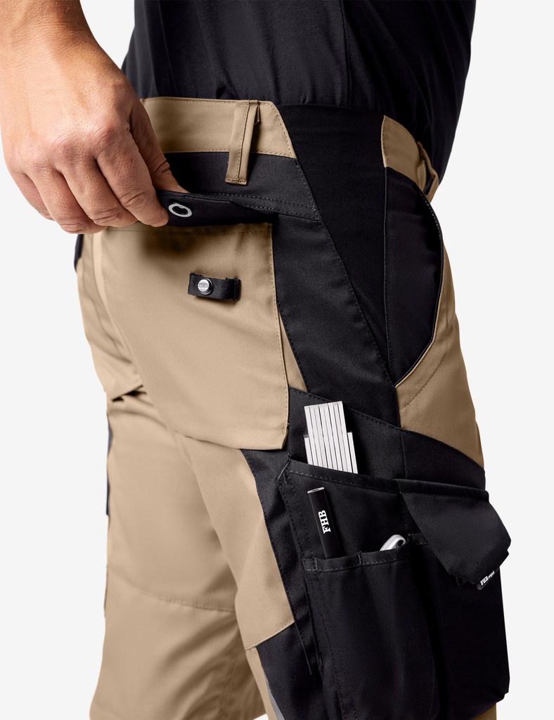 FHB WULF Bermuda Arbeitshose beige-schwarz 