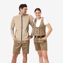 FHB KUNO Fleece-Jacke beige-schwarz