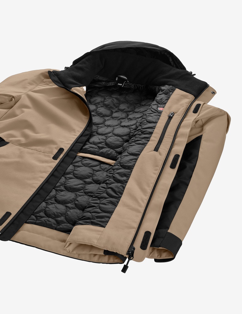 FHB GEORG Arbeitsjacke PrimaLoft beige-schwarz