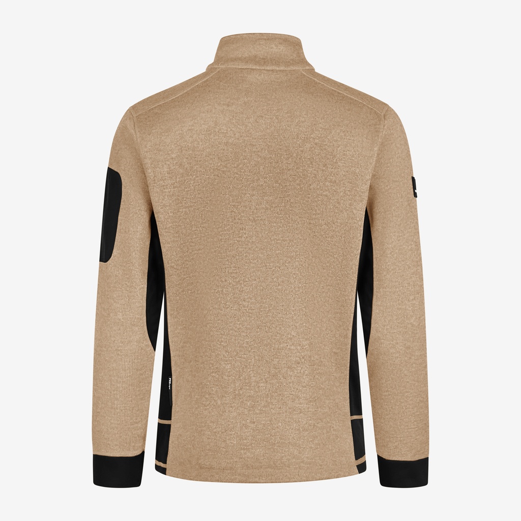 FHB CHRISTOPH Strick-Fleece-Jacke beige-schwarz