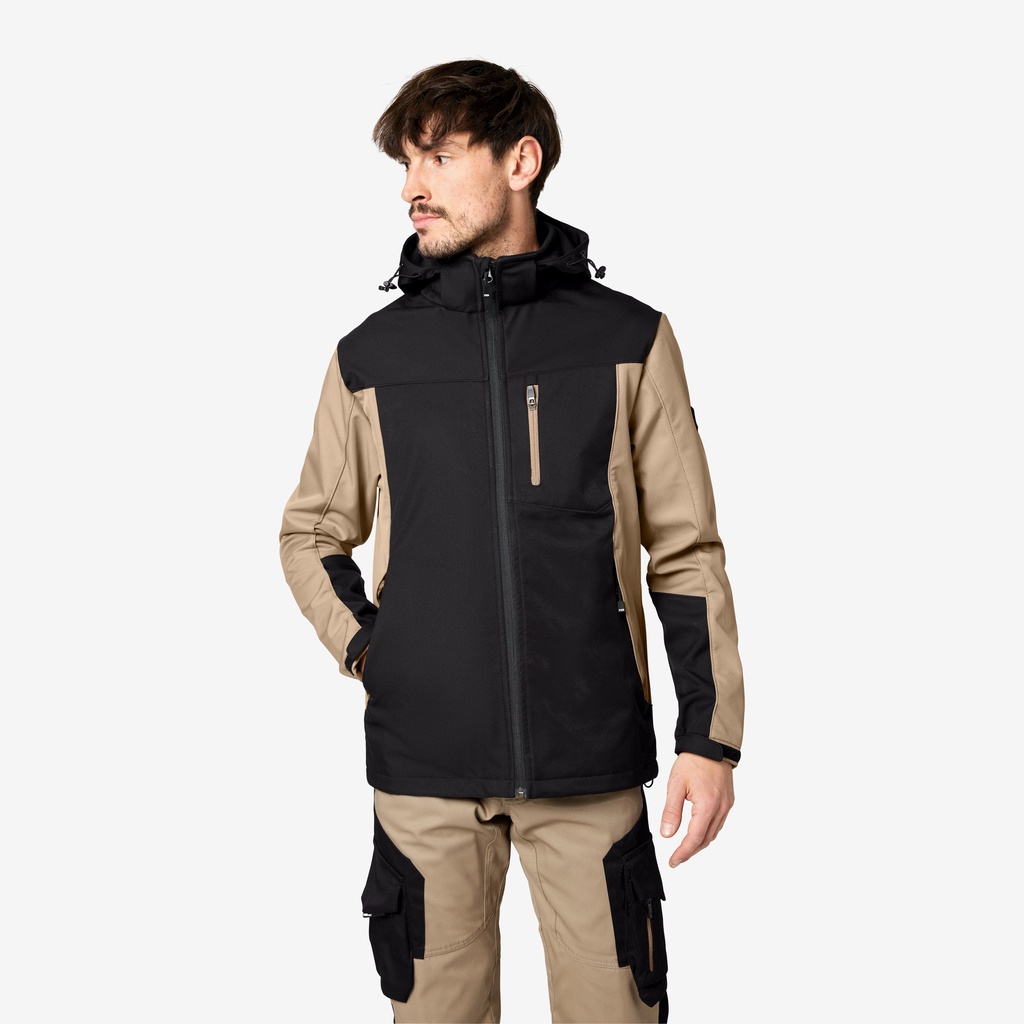 FHB JANNIK Softshelljacke beige-schwarz 