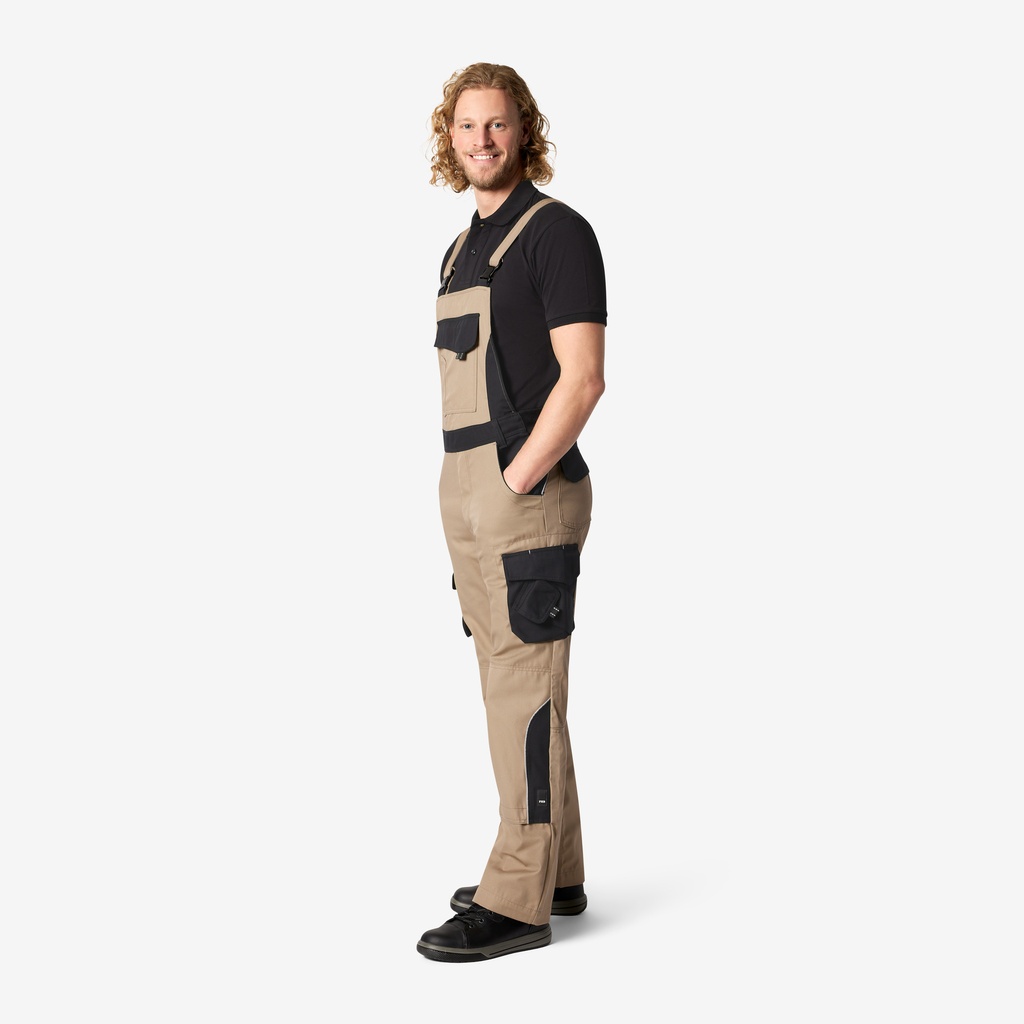 FHB ECKHARD Latzhose beige-schwarz