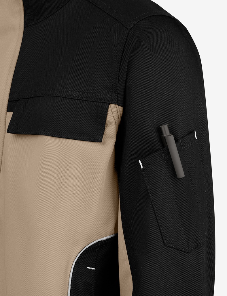 FHB ERNST Arbeitsjacke beige-schwarz 