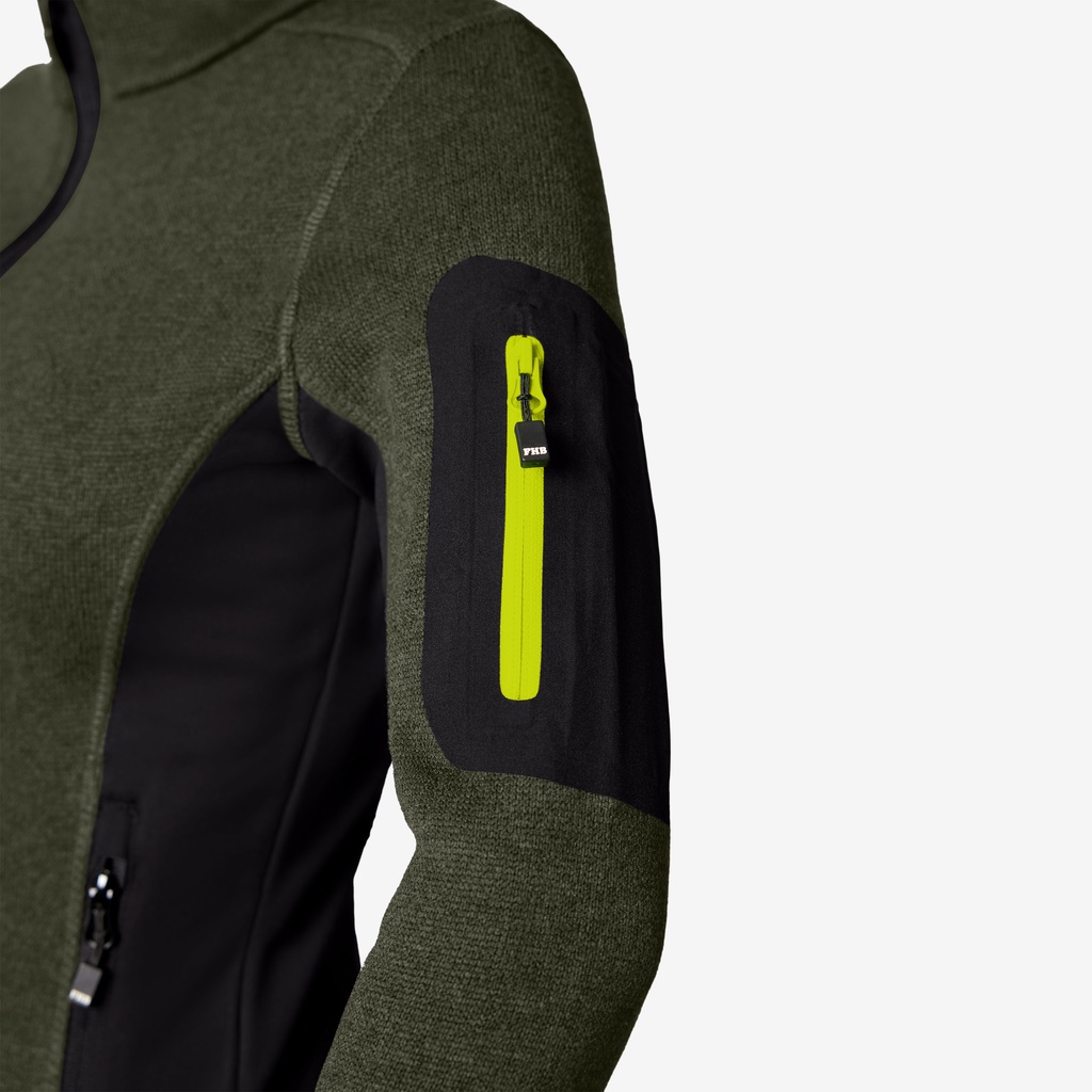 FHB MARIEKE Strick-Fleece-Jacke Damen oliv