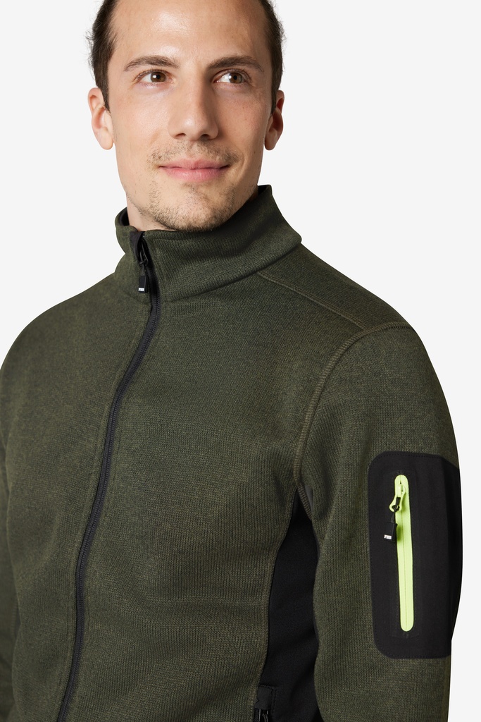 FHB CHRISTOPH Strick-Fleece-Jacke oliv