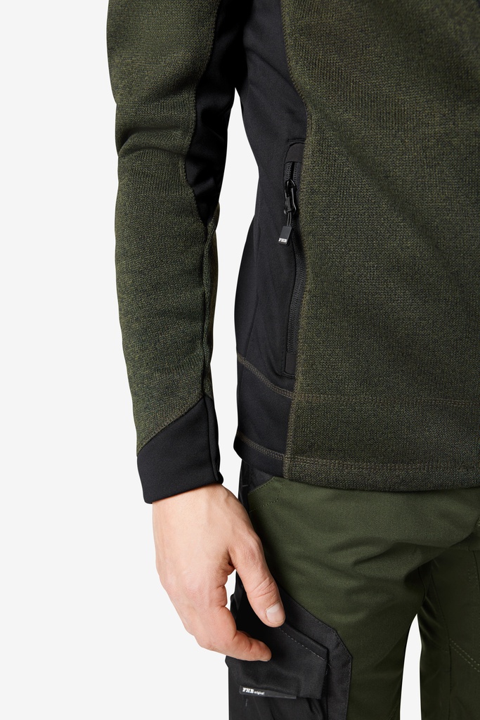 FHB CHRISTOPH Strick-Fleece-Jacke oliv