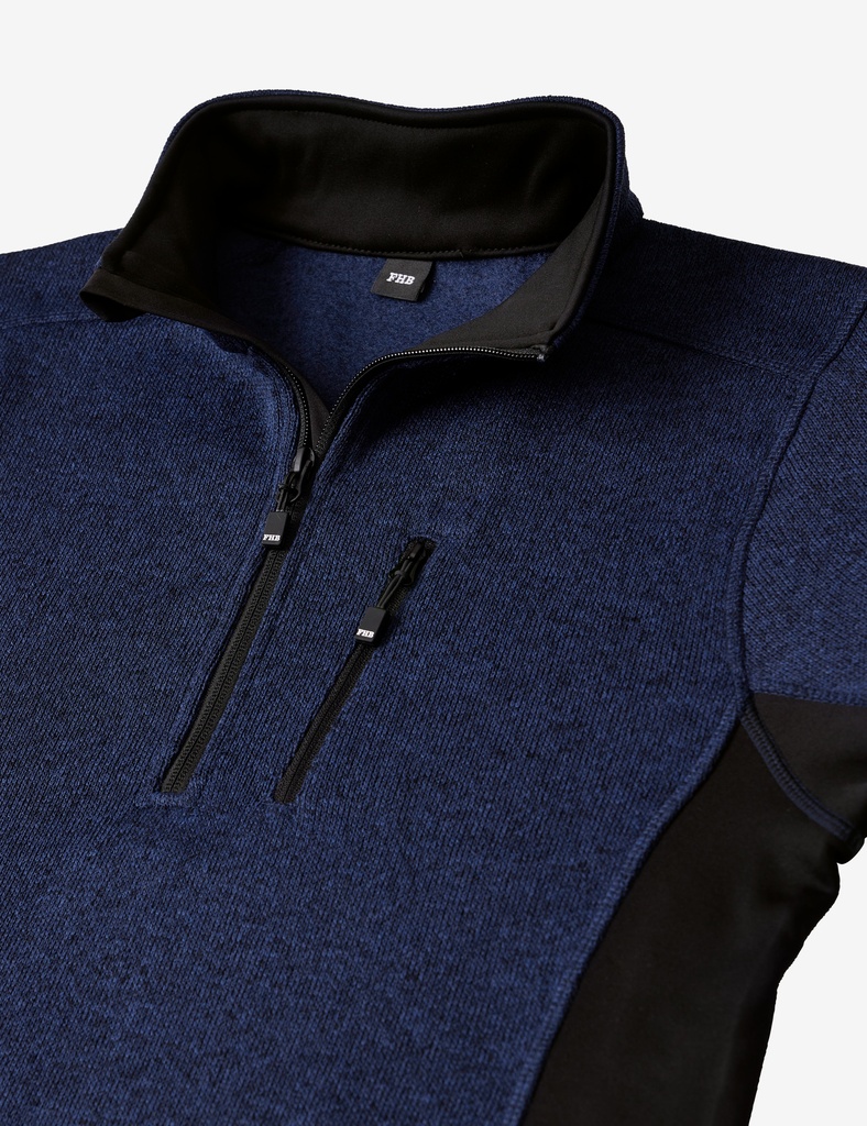 FHB PATRICK Strick-Fleece-Troyer marine