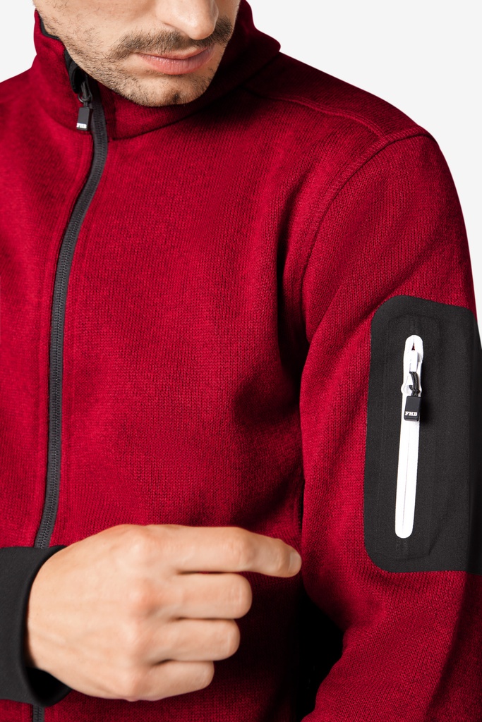 FHB CHRISTOPH Strick-Fleece-Jacke rot 
