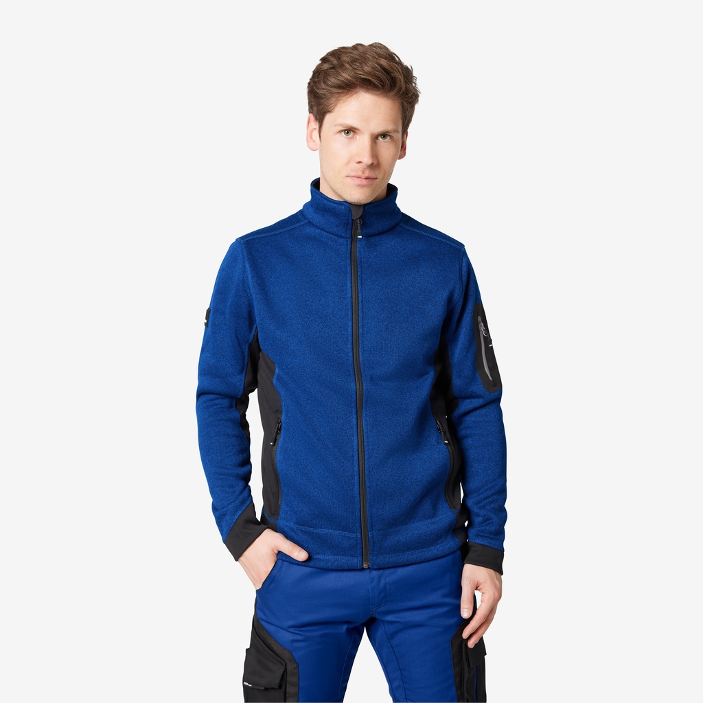 FHB CHRISTOPH Strick-Fleece-Jacke royalblau