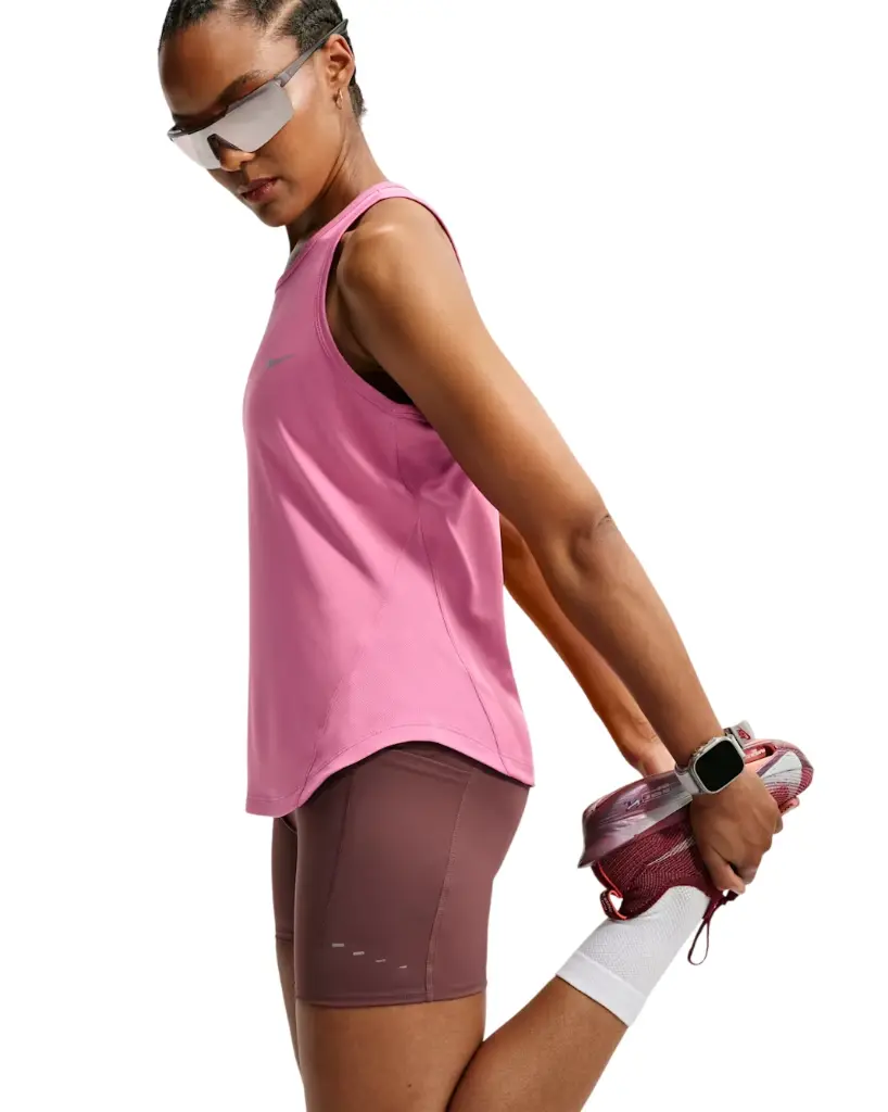 Da.-T-Shirt W NK TEMPO DF TANK, PEONY/RE