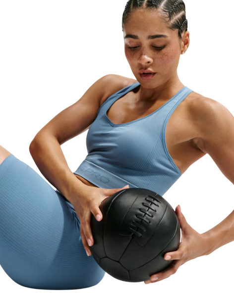 Nike Pro Seamless Dri-FIT-Crop-Tanktop blau Damen