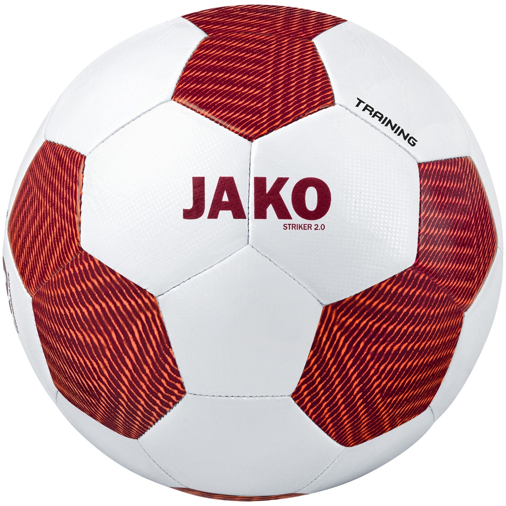 Jako Striker 2.0 Trainingsball Fußball Größe 5 weiß-dunkelrot