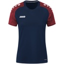 Jako Performance T-Shirt dunkelblau-rot Damen