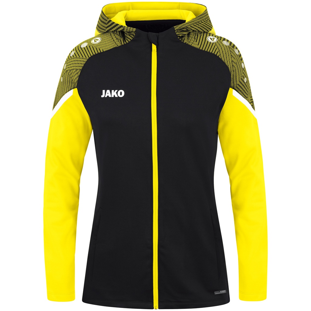 Jako Performance Kapuzenjacke schwarz-gelb Damen