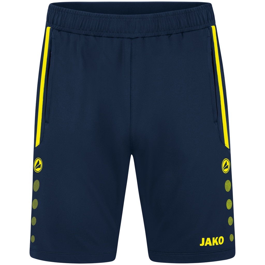 Jako Allround Trainingsshorts dunkelblau-neongelb Damen