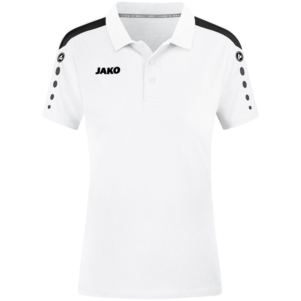 Jako Power Polo-Shirt weiß-schwarz Damen