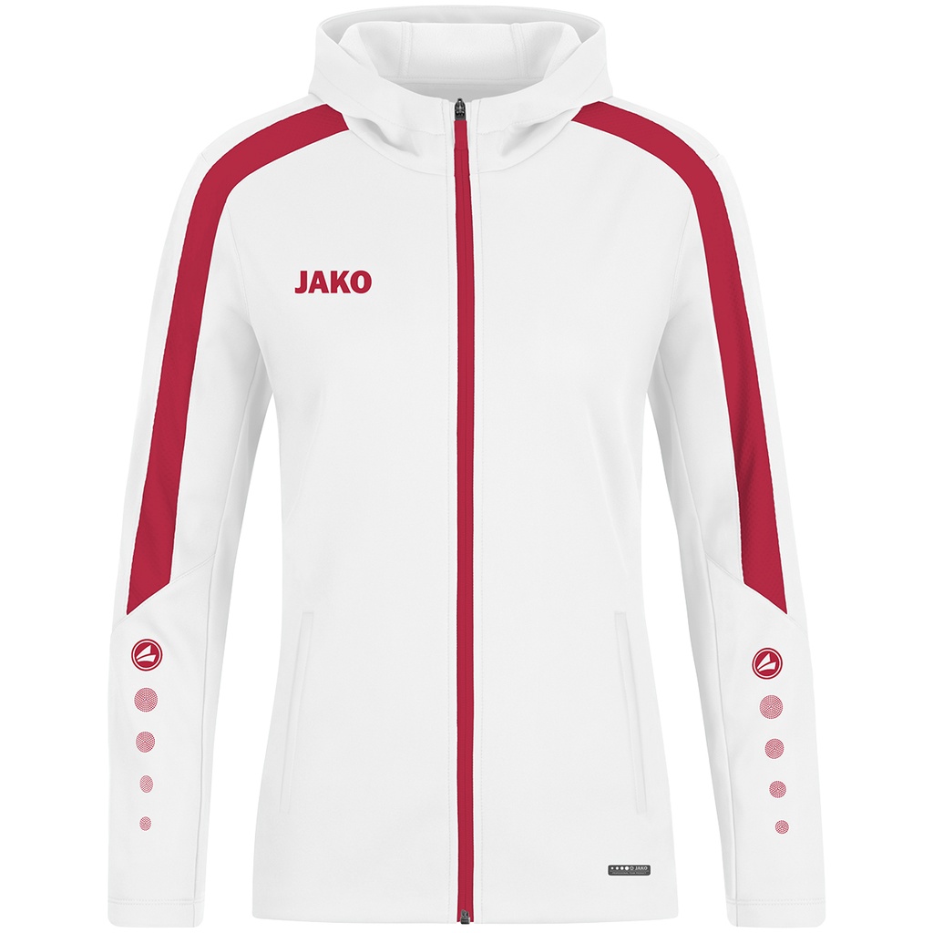 Jako Power Kapuzenjacke weiß-rot Damen