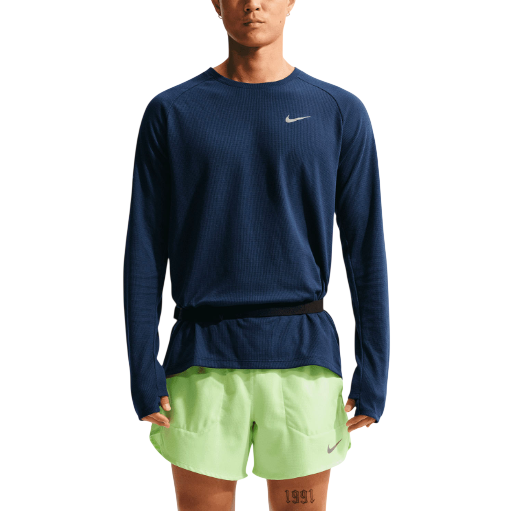 Nike Stride Dri-FIT Waffle Langarm-Laufshirt blau 