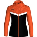 Jako Iconic Kapuzenjacke schwarz-neonorange Damen