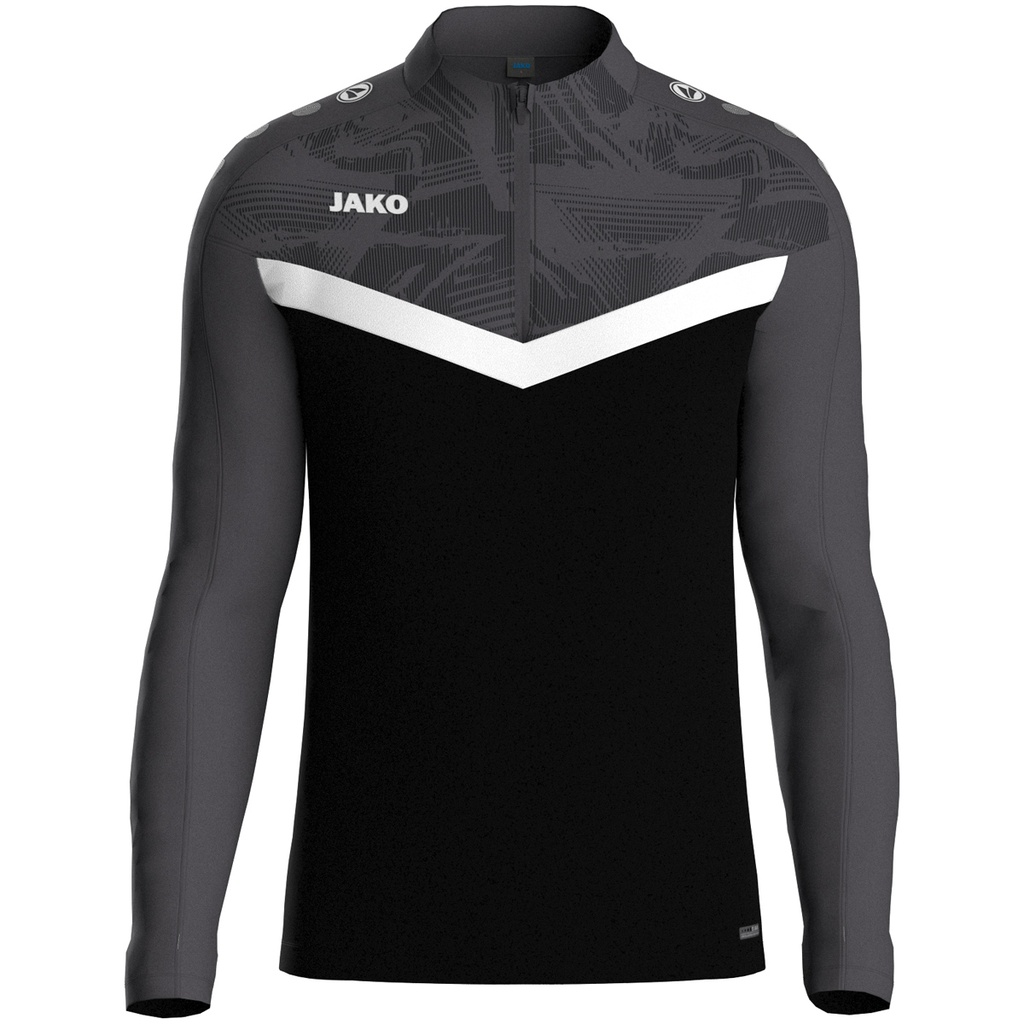 Jako Iconic Ziptop schwarz-anthrazit Kinder