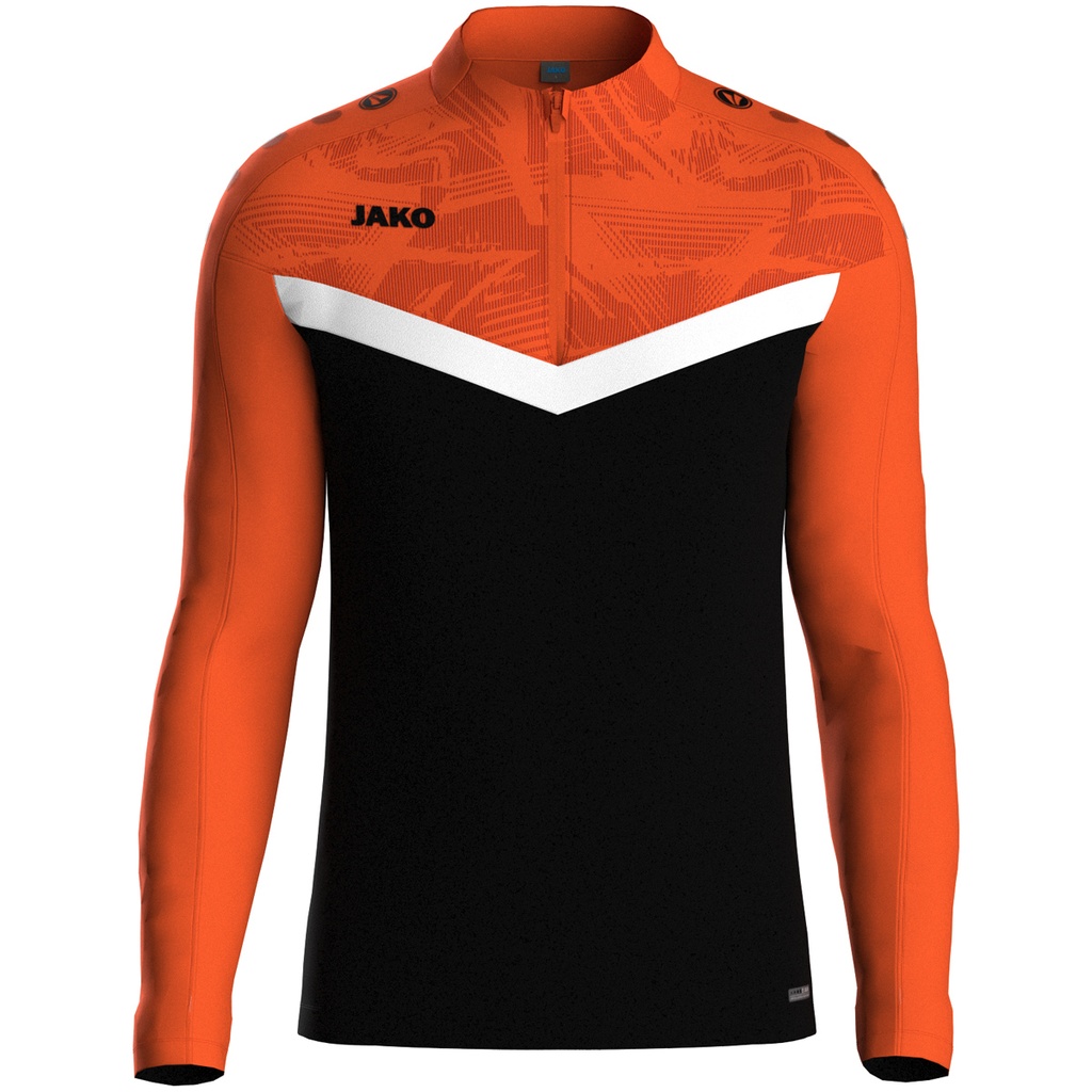 Jako Iconic Ziptop schwarz-neonorange Kinder