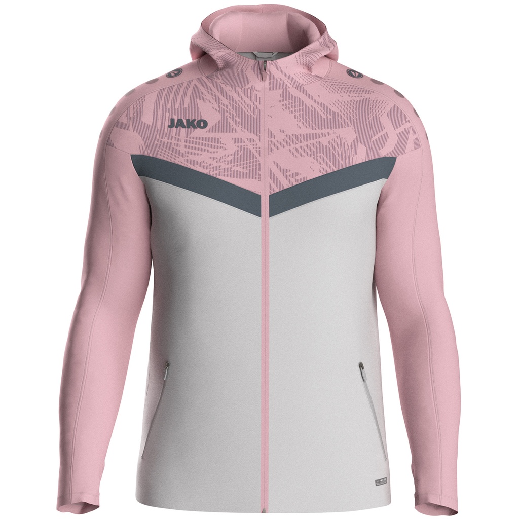 Jako Iconic Kapuzenjacke grau-pink