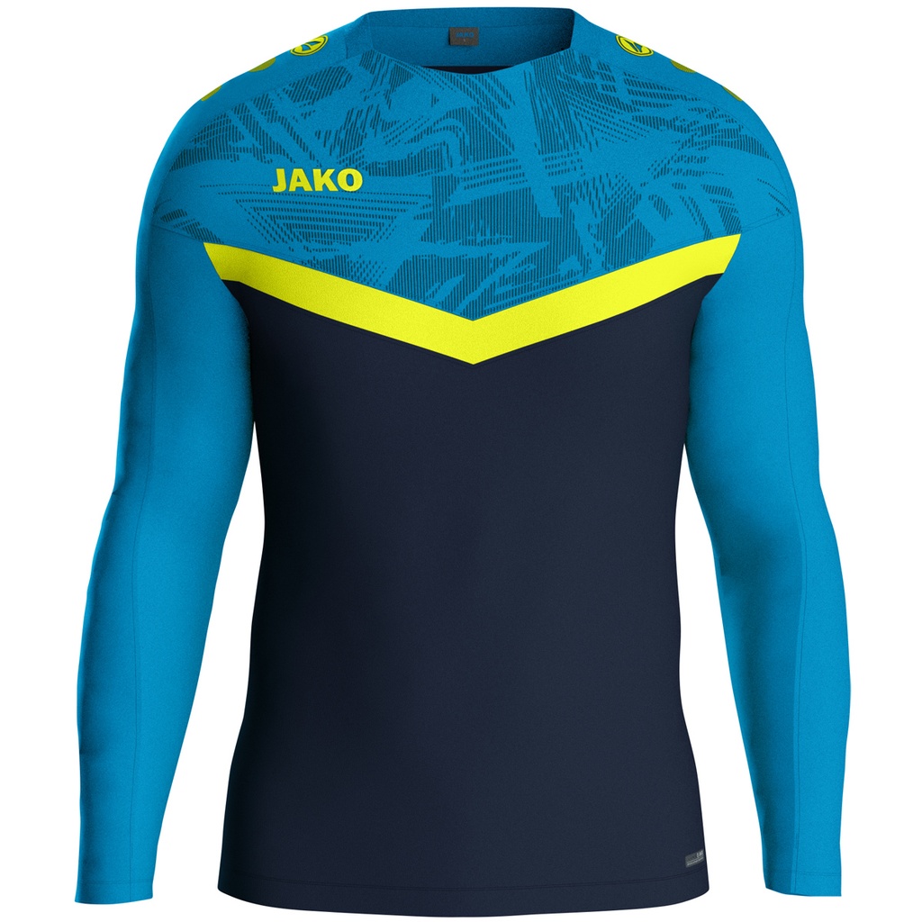 Jako Iconic Sweat dunkelblau-neongelb Kinder