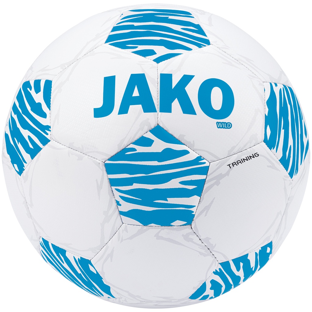 Jako Wild Trainingsball Fußball weiß-hellblau