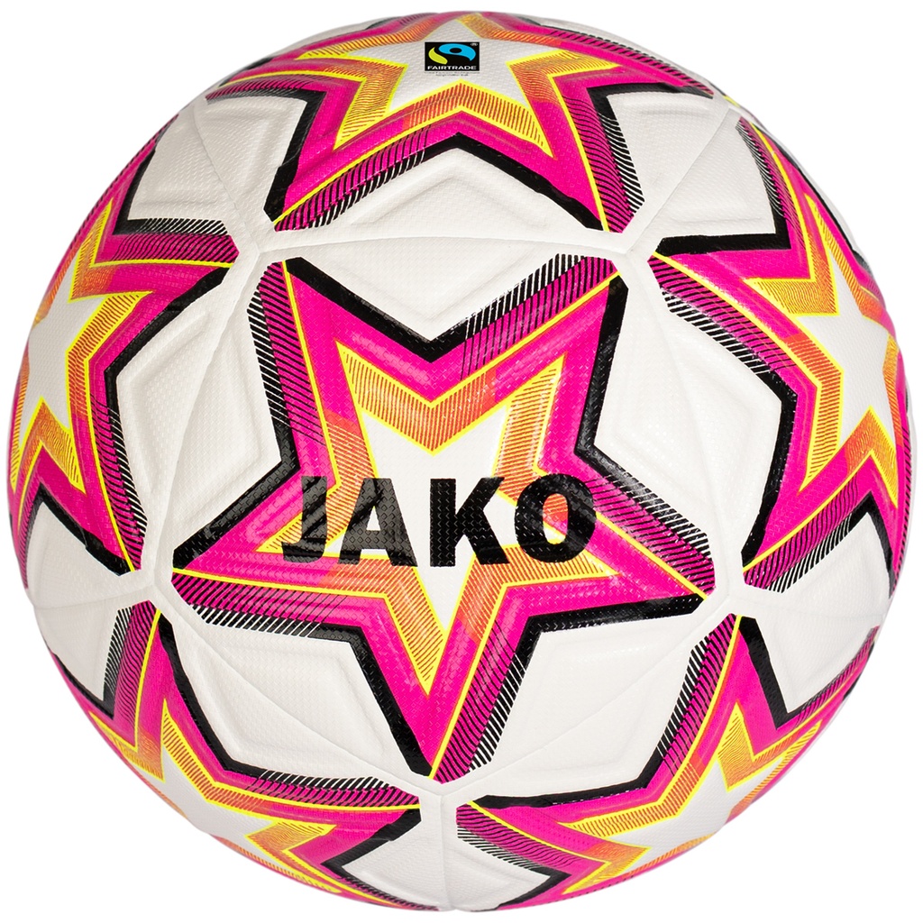 Jako World Trainingsball Fairtrade Fußball Größe 5 weiß-pink