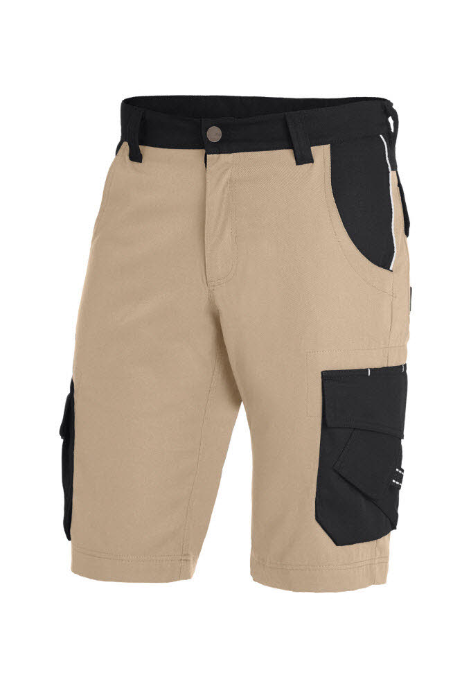 FHB THEO Bermuda Arbeitshose beige-schwarz