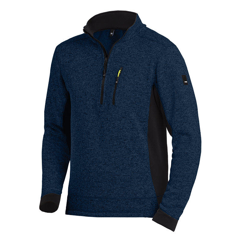 FHB PATRICK Strick-Fleece-Troyer marine